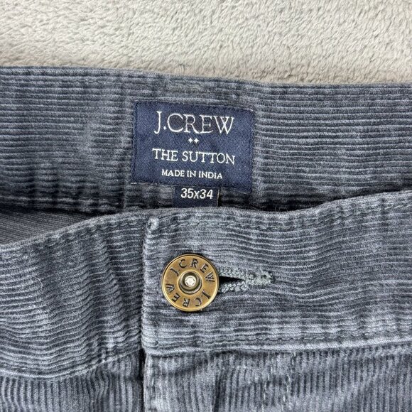 J CREW The Sutton Mens Corduroy Pants Grandpa Dark Business Casual Flat Front - Picture 3 of 8